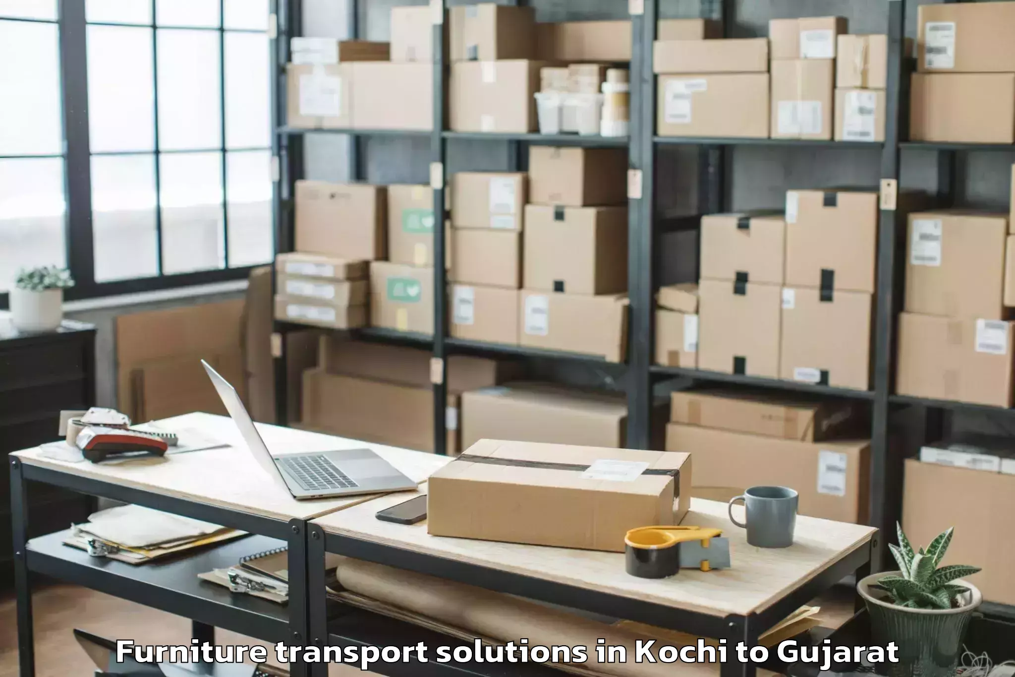 Top Kochi to Lunavada Furniture Transport Solutions Available